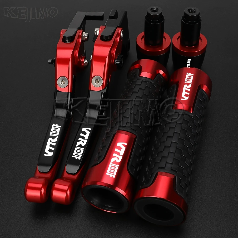 

VTR 1000 F 1998-2005 2004 Motorcycle Adjustable Folding Brake Clutch Lever Handlebar grips ends For Honda VTR1000F VTR 1000F