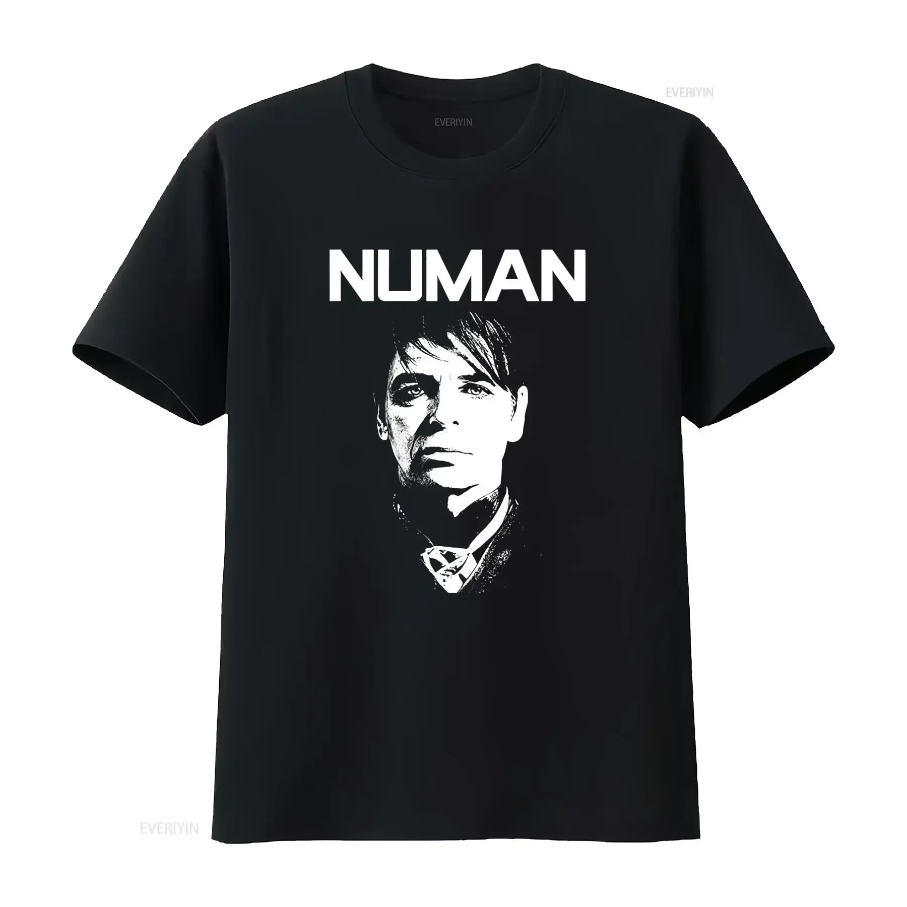 Vintage Gary Numan New Wave Music Black White Portrait Print Casual T Shirt vintage Washed streetwear Comfortable Versatile