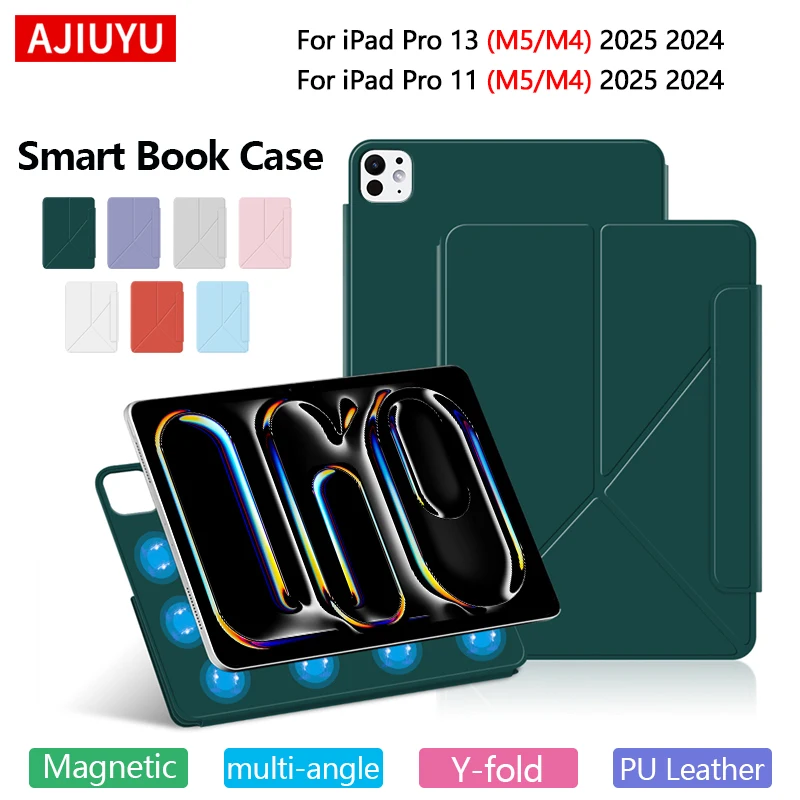 

Магнитный чехол для iPad Pro 11 M5 M4 11 дюймов Y Складной чехол для планшета iPad Pro 13 дюймов M5 M4 2025 2024 Многоугольный складной защитный чехол