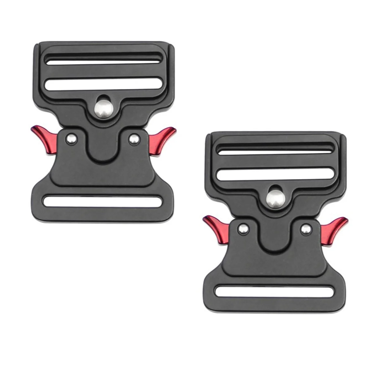 2Pack 50mm Tactical Buckles Clips for Dog Collar Hardware,Backpack, Luggage Buckle Strap Release Clasp Replacement