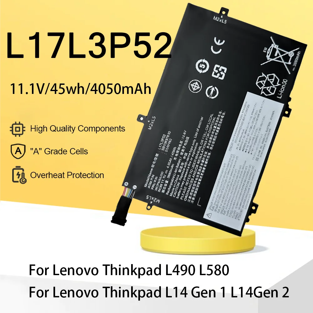 

L17L3P52 L17C3P52 Аккумулятор для ноутбука Lenovo ThinkPad L480 L490 L580 L590 L14 L15 Series 01AV464 L17M3P54 01AV465