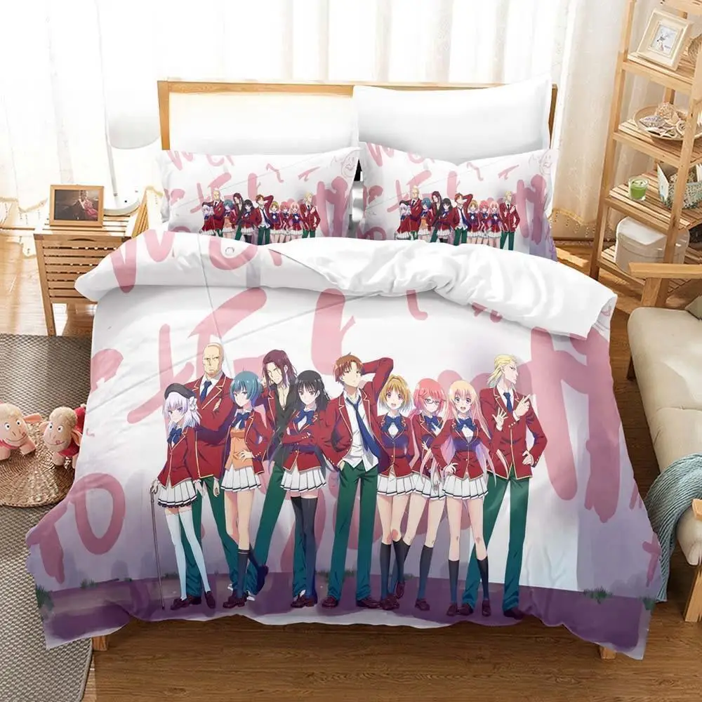 Classroom of the Elite Bedding Set Single Twin Full Queen King Size Bed Set Adult Kid Bedroom Duvet cover Sets 3D Printing Anime