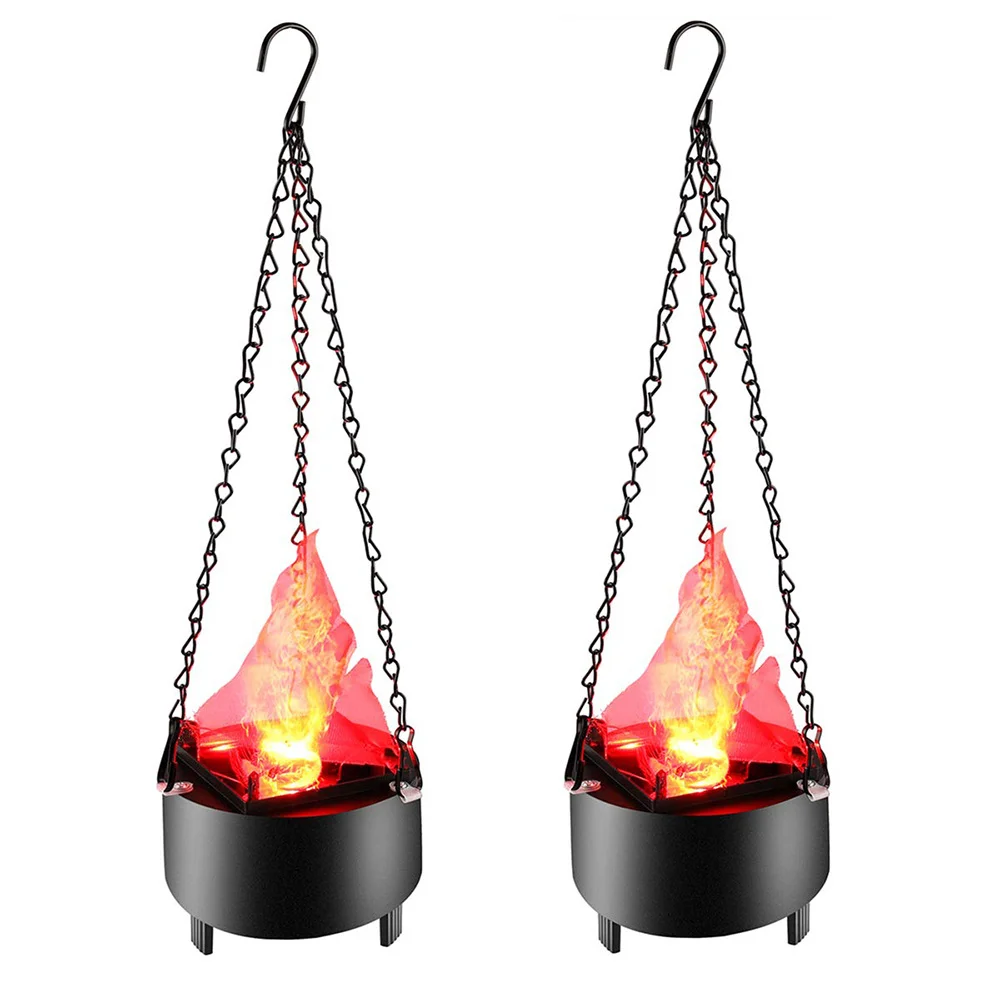 3D Simulation Flame Hanging Light, Novelty Lamp, Home Decoration, Jump Fire, Christmas,Halloween, EU, US Plug