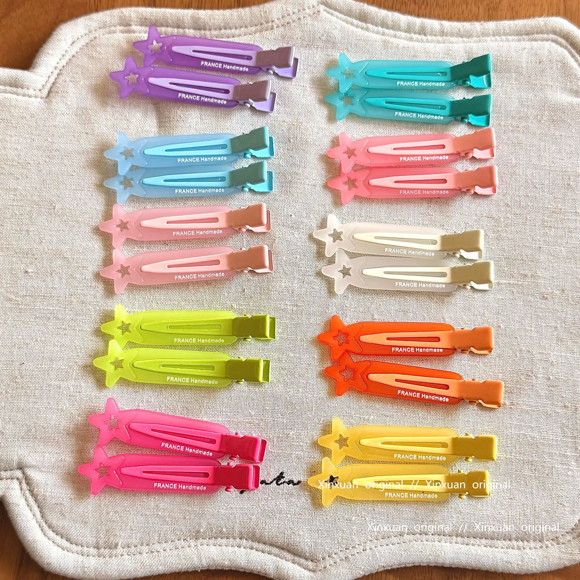 Hair Clips Translucent Star Seamless Narrow Acetate Candy Color for Side Bangs Styling Elegant Lightweight Daily Wear Women