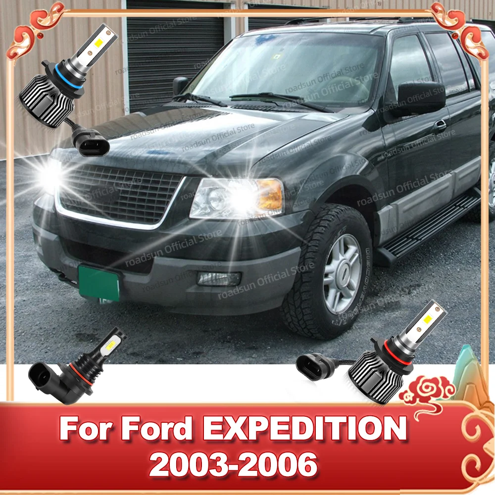 

2/6Pcs LED Headlight 30000LM CSP Chip 6000K Auto Headlamp Fog Light Bulbs For Ford EXPEDITION 2003 2004 2005 2006