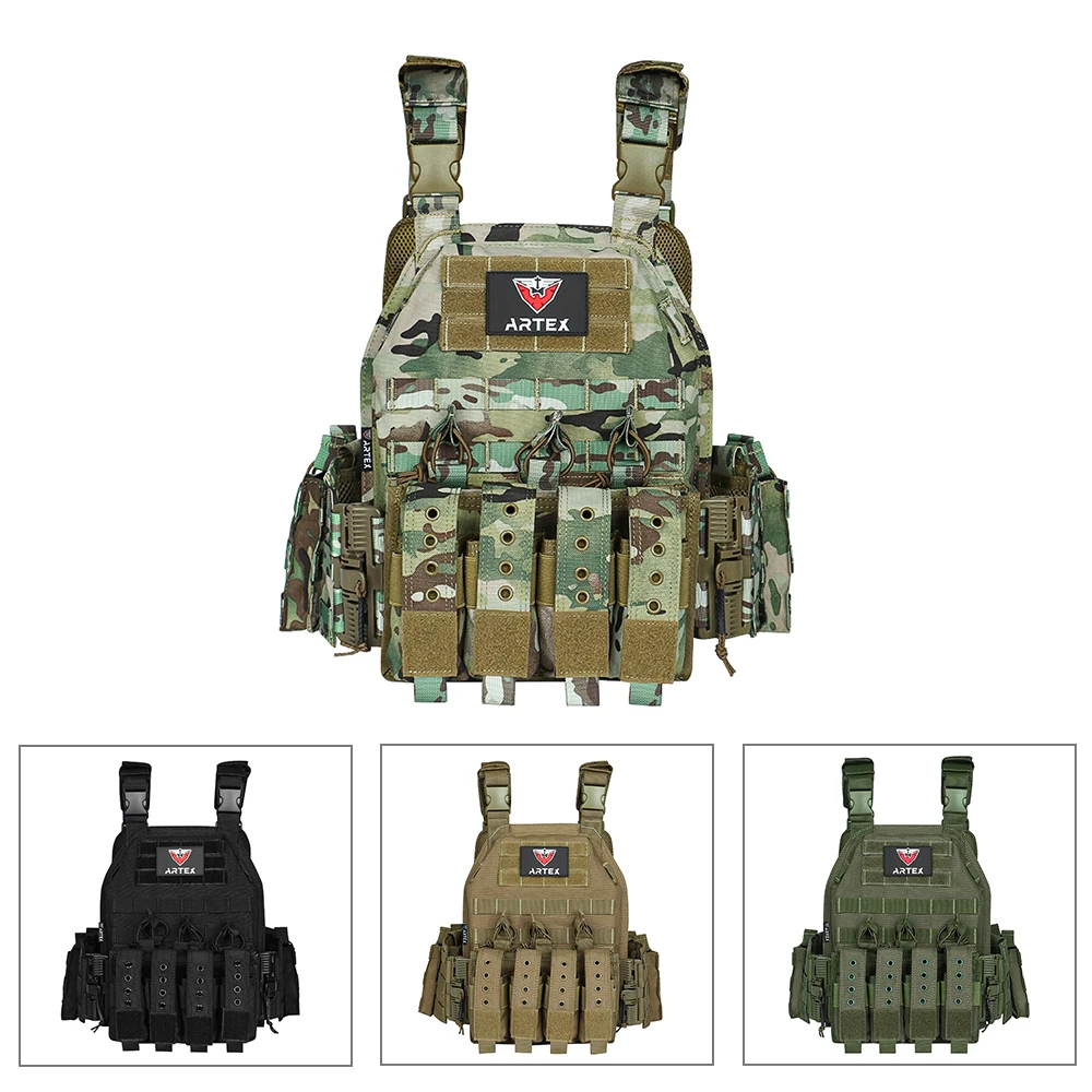 

Artex Molle Chaleco Tactical Vest Body Protection Hunter Tactical Vest Camouflage Fishing Jacket Training Plate Carrier