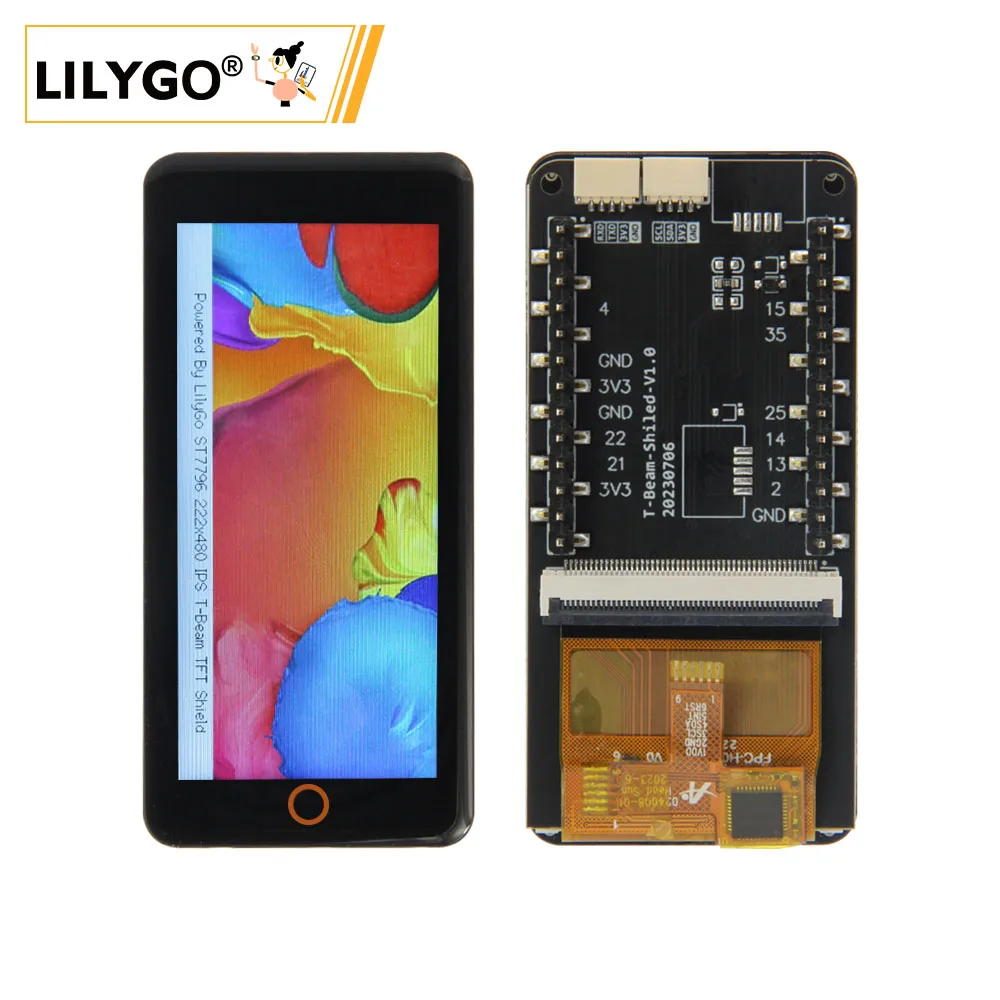 LILYGO® T-Beam-Shield Wyświetlacz 2.33-calowy ST7796 pojemnościowy dotykowy IPS ekran TFT LCD rozszerzalny T-MPU9250 moduł 9-czujnik osi