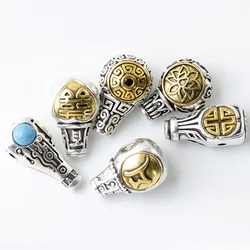 Three-Hole Vintage Two-Colour Tail Bead Loose Bead European Big Hole Spacer Beads for DIY Jewelry Making Charms Bracelet Finding