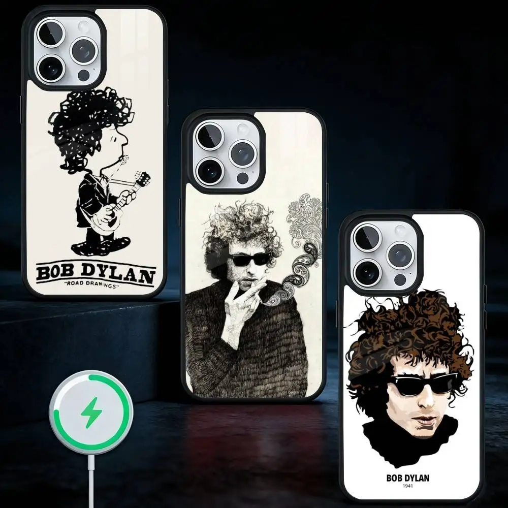 

Bob D-Dylan Singer Phone Case For iPhone17,16,15,14,13 Plus,Pro Max Magnetic For Magsafe Wireless Charging