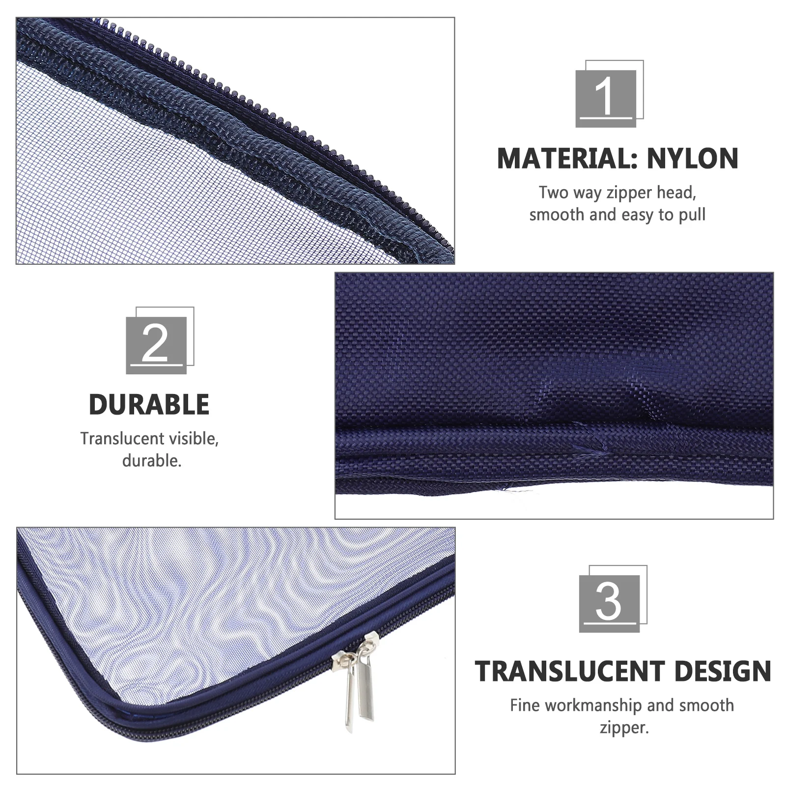 

2Pcs Practical File Storage Bag Semi-Transparent Pouch for Organizing Stationery Cosmetics Toiletries Home Travel Accessories