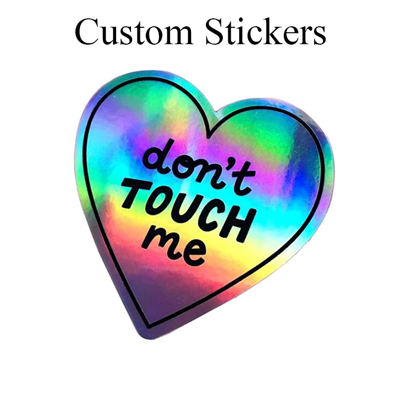 Custom Holographic Stickers Print Laser Adhesive Label Waterproof Name Tag for Laptop Phone School Stationary Gift Packaging