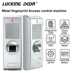 Zinc Alloy Waterproof Fingerprint Access Control Keypad RFID Card Reader With Wiegand 26-44 Input&Output support Interlock Mode