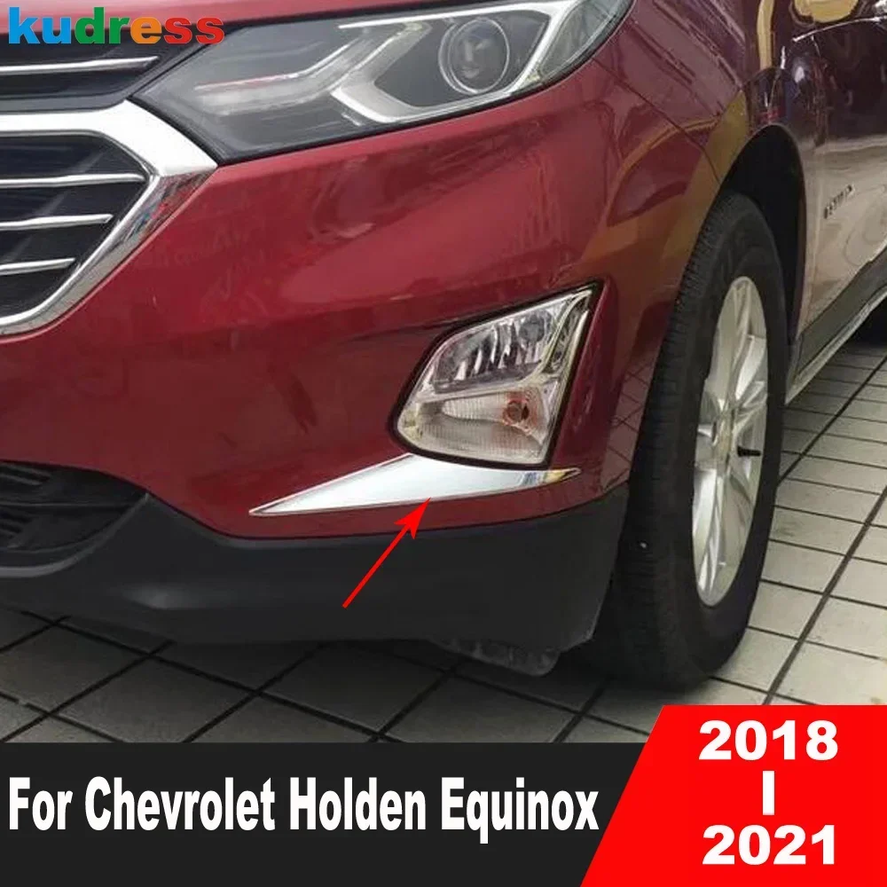 

Front Fog Light Lamp Eyebrow Cover Trim For Chevrolet Holden Equinox 2018-2020 2021 Chrome Car Foglight Eyelid Strip Accessories