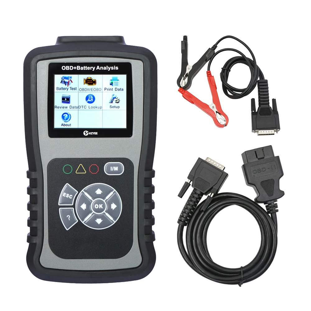 

KM301 OBD2 сканер считыватель кодов и тестер батареи 2-в-1 английский сканирующий инструмент для обнаружения батареи и OBD