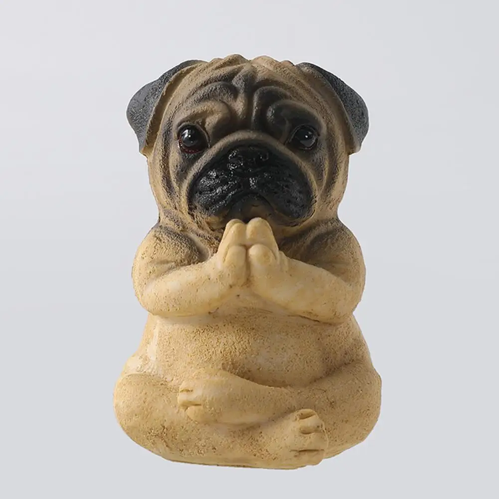 Meditation Decor Yoga Dog Figurine Bulldog Yoga Statue Resin Dog Figurine for Home Office Decor Puppy Sculpture Garden Ornament