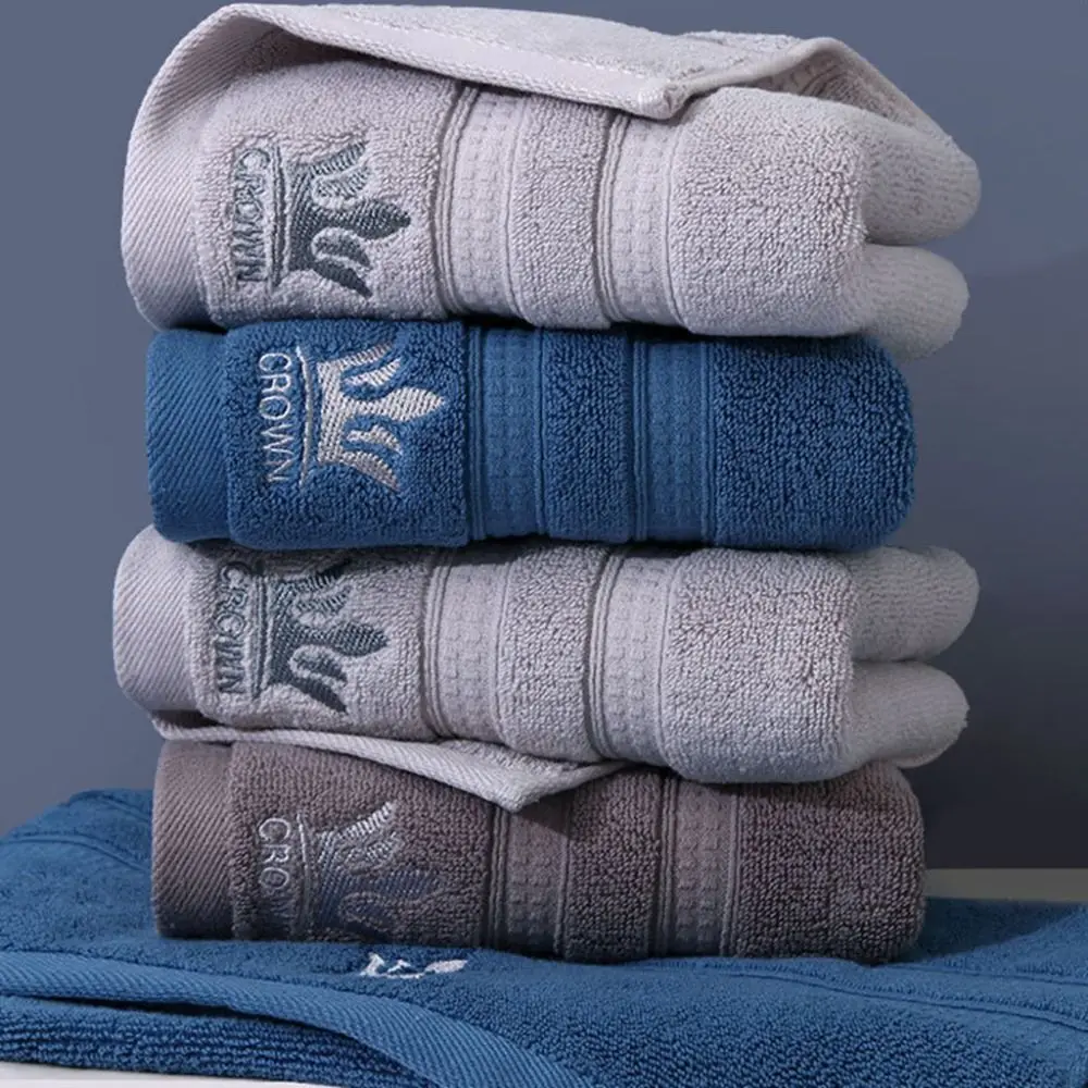 75x34cm Crown Embroidered Bath Towel Thickened Luxury Cotton Face Towel Quick-drying Water Absorption Sports Towel Adult