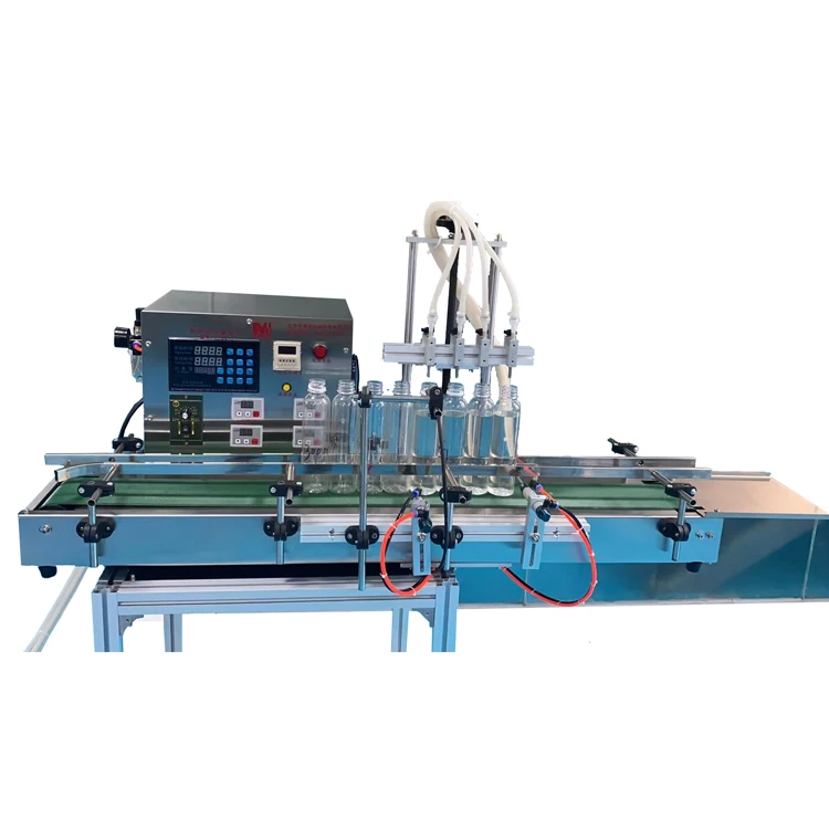 Automatic Liquid Filling Machine Oil Water Juice Shampoo Cream Oil Bottle Filling Machine With Conveyor