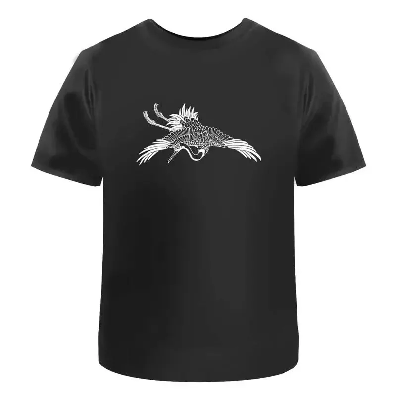 Japanese Crane Bird' T Shirt 100 Cotton S Xxl Ta048784
