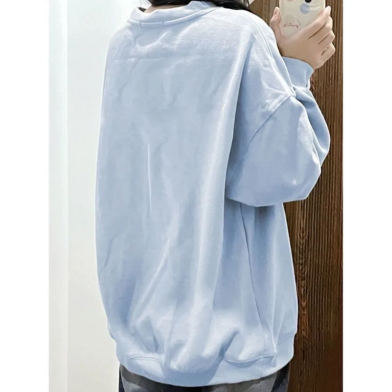 Retro China-Chic Brand Design Sense Pentagram Print Round Neck Sweater Women's Autumn Winter New Loose Comfortable Versatile Top