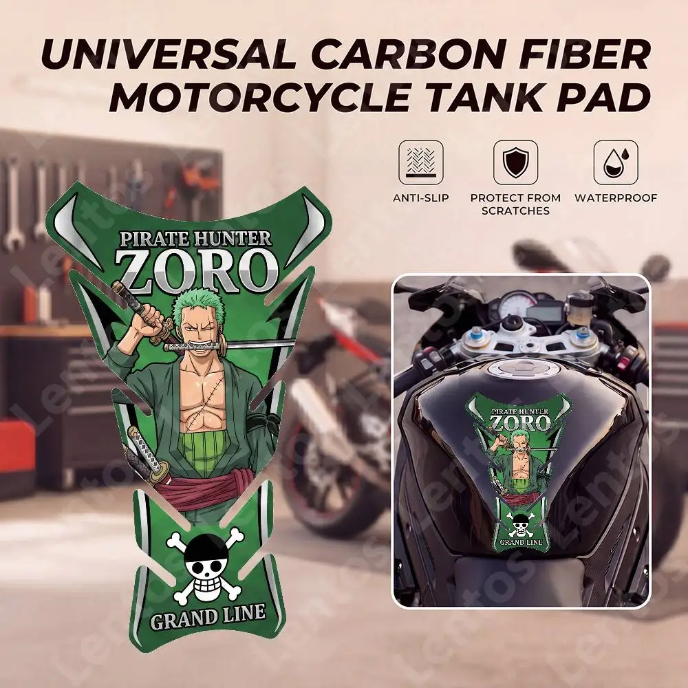 

ONE PIECE Motorcycle Fish Bone Fuel Tank Sticker Anti-Slip Tank Pad Decal