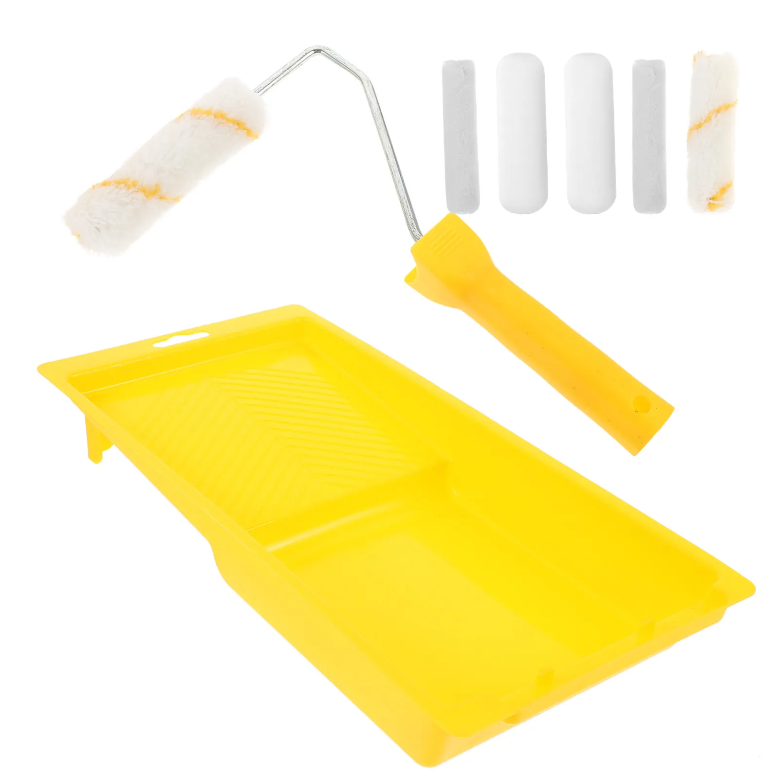 

1Set 4 Inch Paint Roller Set with Holder Tray for Walls Ceilings Doors Renovation Projects Household Decoration Painting