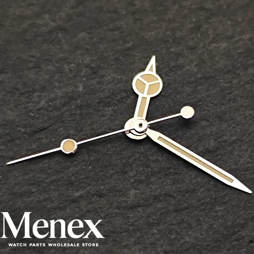 Menex Peace Symbol Watch Hands Set, Green Luminous 3-Piece Sword, Fit NH35 NH36 ETA 2824 2836 ST2130 Miyota 8215 DG Parts view 4