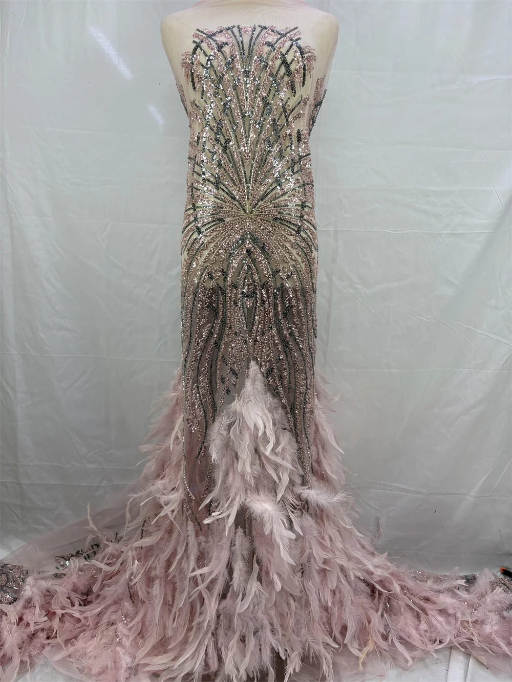 

Luxury Elegant African 3D Feather Lace Fabric, Embroidery French Sequins, Nigerian Tulle, Wedding Party, Material 2026