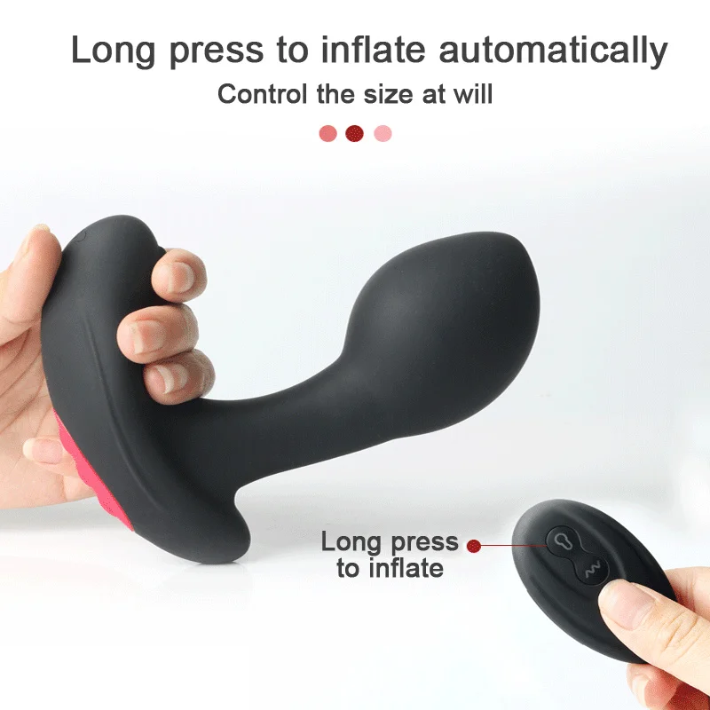 Consolador Anal inflable con Control remoto inalámbrico para hombres, vibrador enorme, masajeador de próstata, tapón Anal grande, juguetes sexuales