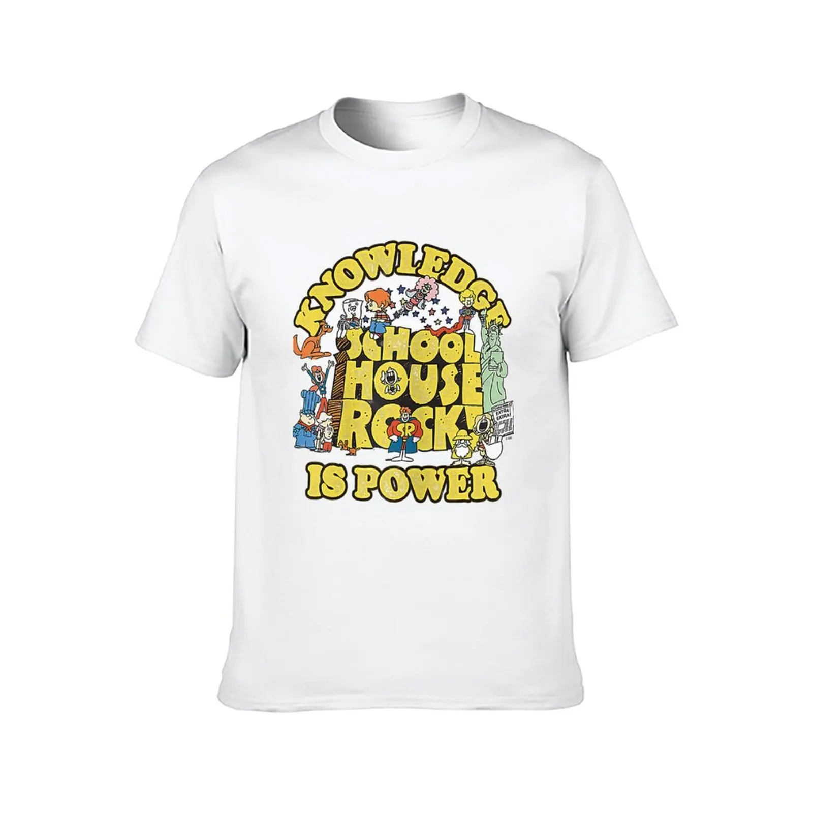 تي شيرت Schoolhouse Rock Knowledge Is Power Logo Group تي شيرت رجالي برسوم جرافيك تي شيرت رجالي قطني #2