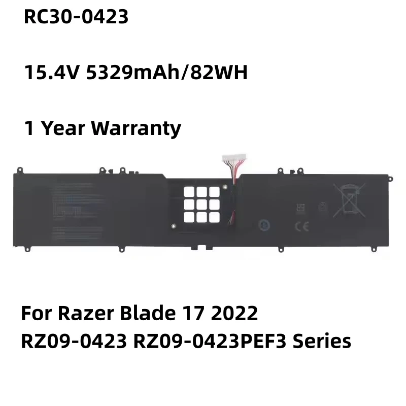 

RC30-0423 15.4V 5329mAh/82WH Laptop Battery for Razer Blade 17 2022 RZ09-0423 RZ09-0423PEF3 Series