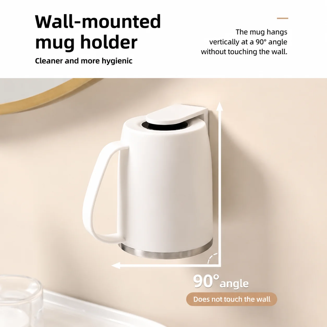 Magnetic Wall-mounted Toothbrush Holder 304 Stainless Steel Cup_voghion.com