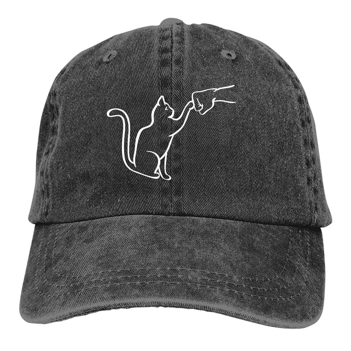 Pure Color Dad Hats Meow - Fist Bump Women's Hat Sun Visor Baseball Caps Black Cat Peaked Cap