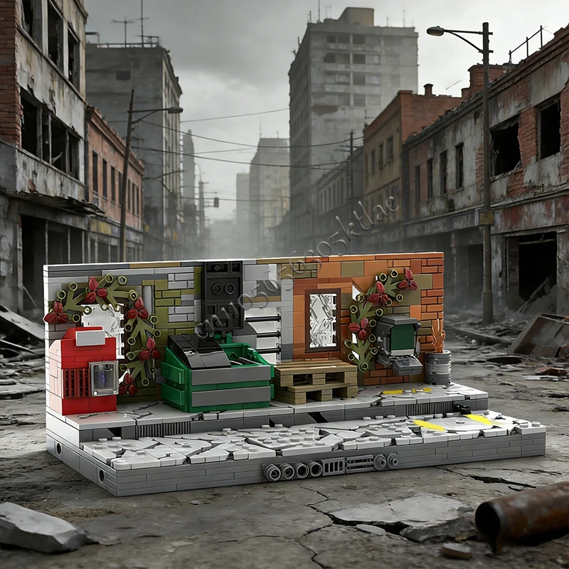 

737 PCS MOC Modern City Street View Abandoned Block Building Model DIY Custom Puzzle Technology Creative Assembly Kids Toys Gift