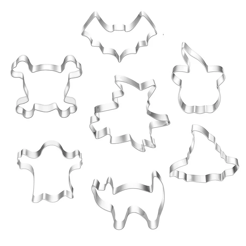 

Halloween Stainless Steel Biscuit Mold Set of 7 Cake Baking DIY Tools Kitchen Baking Tool Set Baking Accessories Cake Tools