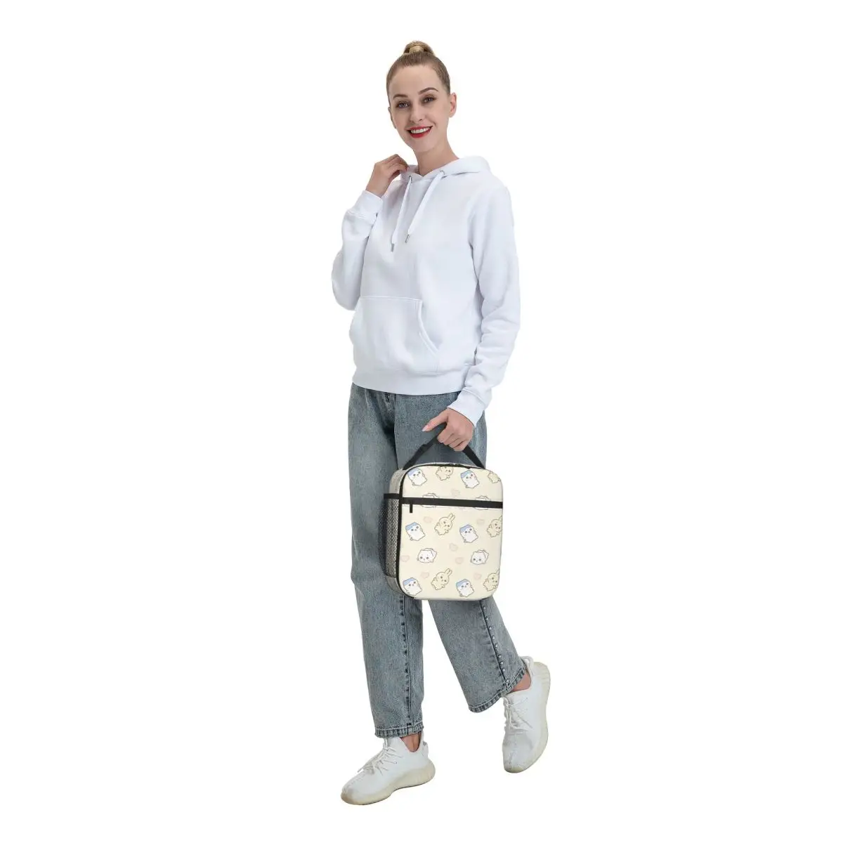 Kawaii Chiikawa Insulated Lunch Bag Thermal Bag Reusable Lunch Container Cartoon Large Tote Lunch Box Girl Boy Office Picnic