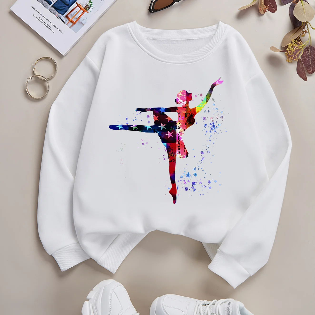 

Dancer Love To Dance Casual Crew Neck Long Sleeve Crewneck Women's Clothing Casual Loose Fashion Autumn