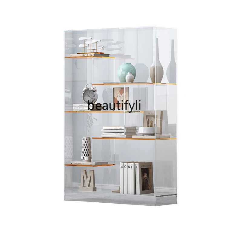 Light Luxury Living Room Floor Multi-Layer Shelf Home Display Rack Simple Acrylic Multifunctional Bookshelf Display