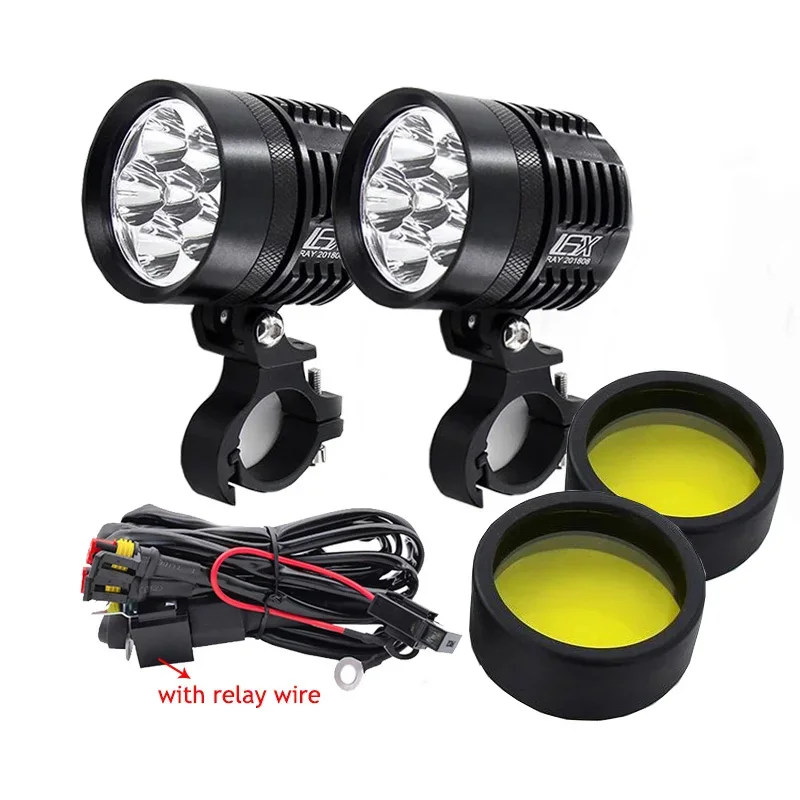 2PCS Universal L6X Headlight LED Motorbike 8000LM Moto Spotlight Waterproof Flash Fog Spot Motos Bulb Super bright 12V