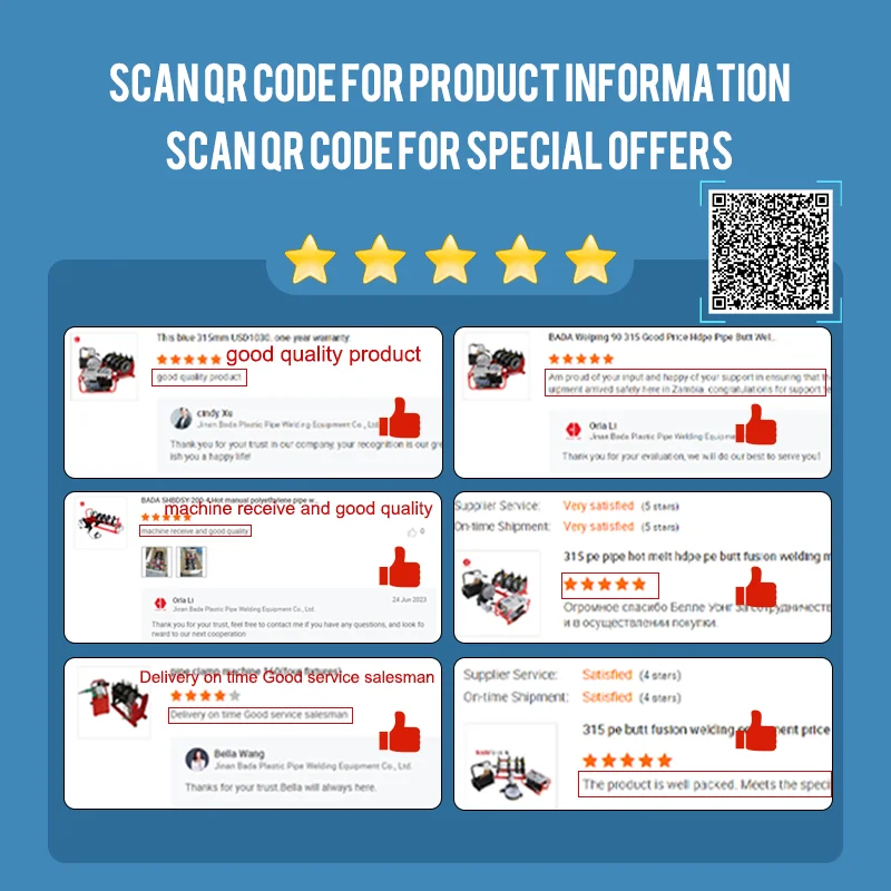 HotBADA SHBDSY-200-4  Hot Manual Polyethylene Pipe Welding Machine 63 200mm Welding Machine Manual