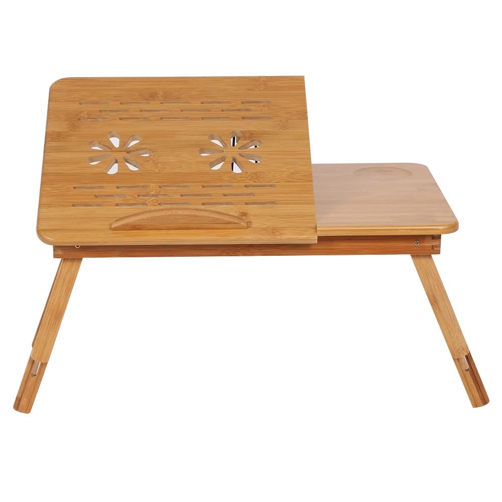 Laptop Bed Desk Bed Desk Bed Lap Desk Adjustable Bamboo Rack Shelf Dormitory Bed Lap Desk Portable Book Reading Tray Stand image 2