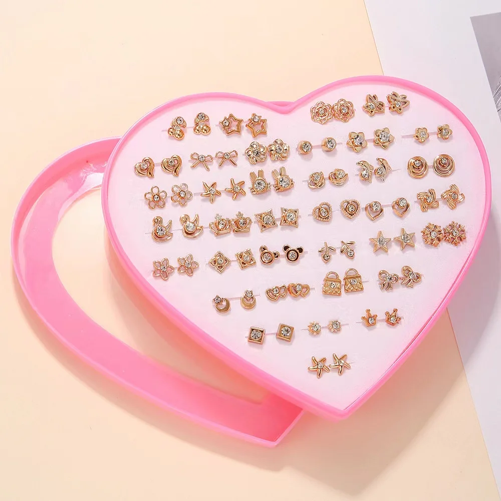 36 Pairs/Set Of Cute Mini-Earrings Set For Women's Daily Earrings Jewelry A010