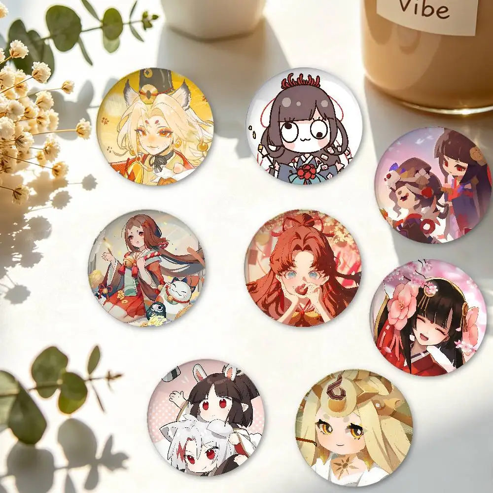 Hot Game O-Onmyoji Minimalist Exquisite Tinplate Brooches: Sleek Badge Lapel Pins For Bag Accessories, Practical Souvenir Gifts