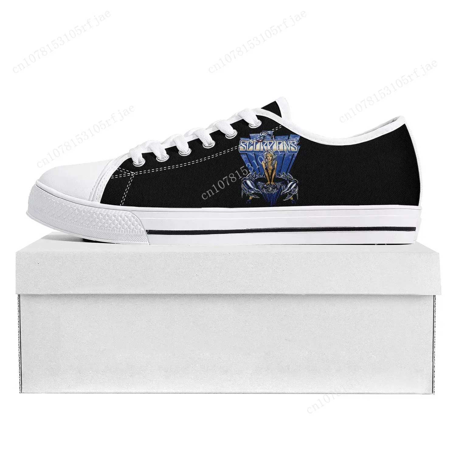 Homens e Mulheres Scorpions Metal Rock Band Sneakers, Low Top, Teenager Canvas Sneaker, Sapatos Personalizados, Pop, Casual, Alta Qualidade