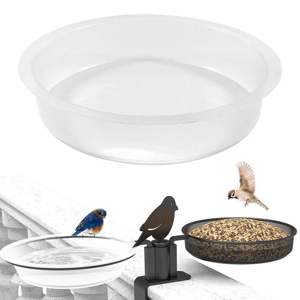 1 PCS 18*16*4cm Feeding Station Bird Water Bowl Wild Bird Site Plastic Bowl Garden Bird Water Nest Feeding Tray Tray Suppli X7V2