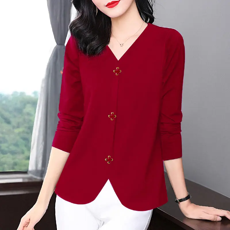 Harajuku Slit Hem Plus Size Striped Top Women Clothes Spring Autumn Long Sleeve Solid Simplicity Elegant T Shirts Fashion Casual