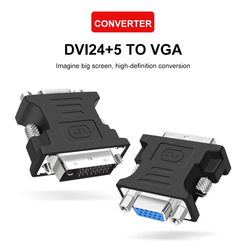 Iron Screw Dvi Adapter Dvi24+5 Male To Vga Female Head Hd Connect The Vga Computer Cable To Dvi Interface Equipment