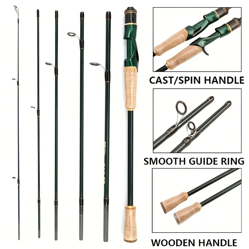 Caña Baitcasting Carbono 6 secciones – Pesca mar y roca 2,4m - imagen 3