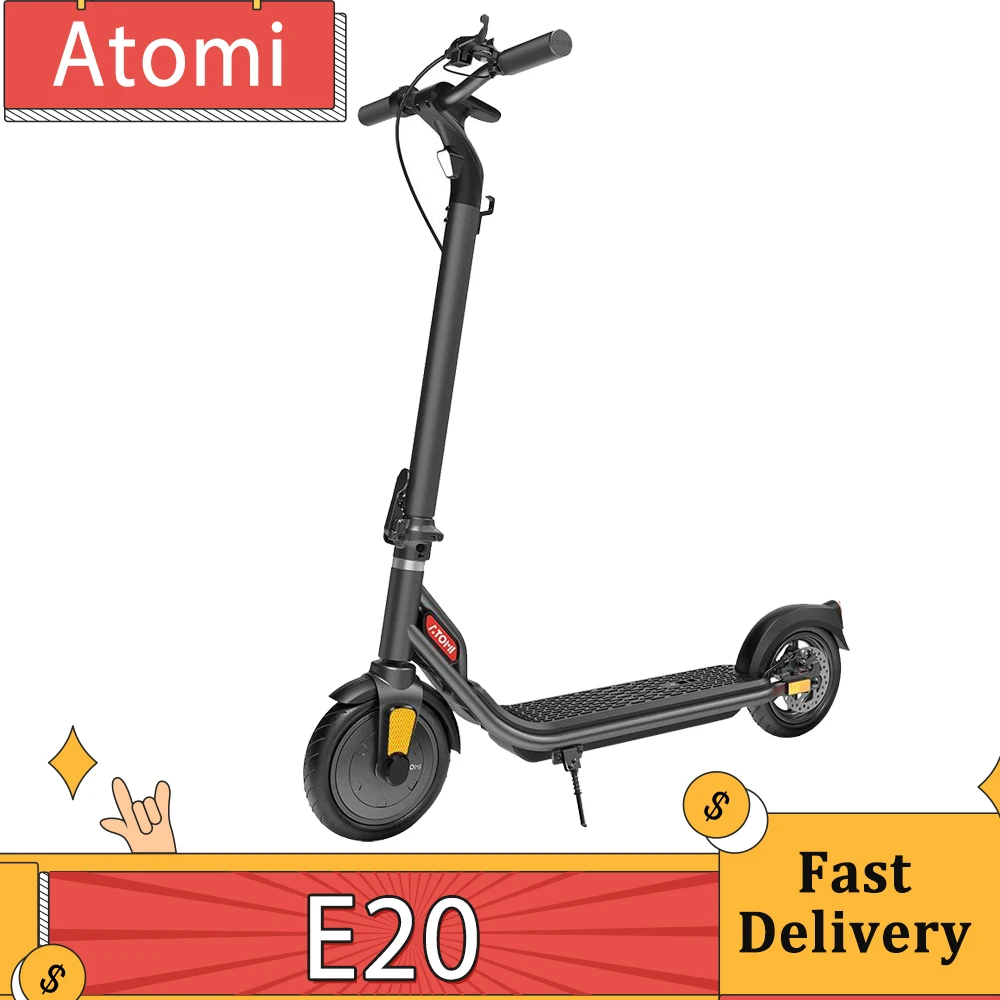 Atomi E20 Electric Scooter 8.5 inch Air Tire EScooter 250W Motor (Max Output 500W) 36V 7.5Ah Battery 30km Range Dual Brake 120kg