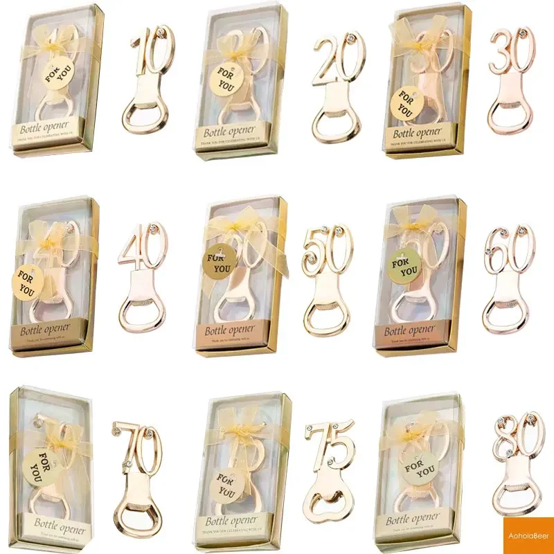 Various Bottle Opener with Numbers Wedding Gifts for Guests Anniversary Party Gifts Package Beer Opener Bar Decoration Tools