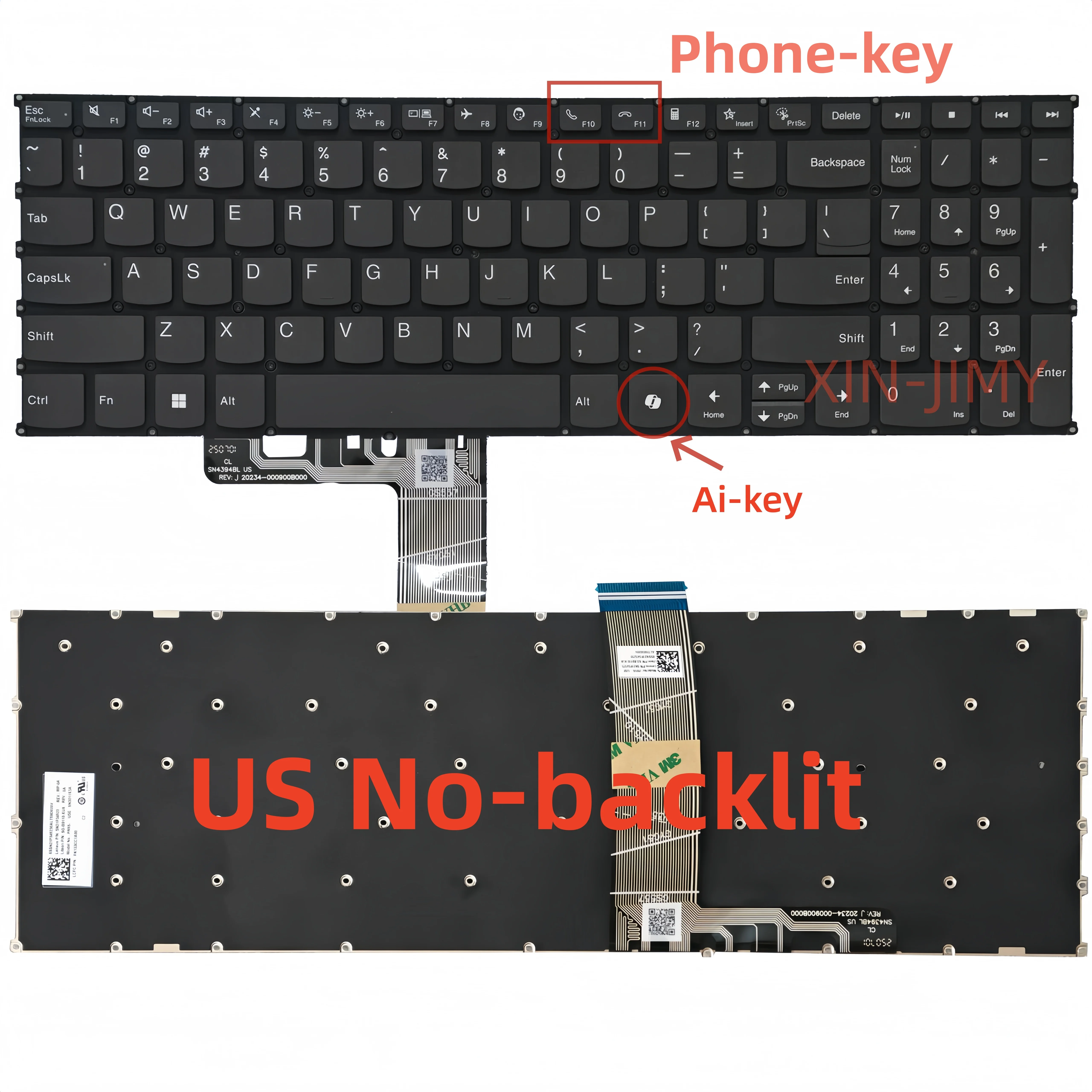 US Laptop Keyboard For Lenovo Xiaoxin 16 IRL8 IAH8 IMH9 IRU9 ABR8 AHP9 2023 2024 With AI
